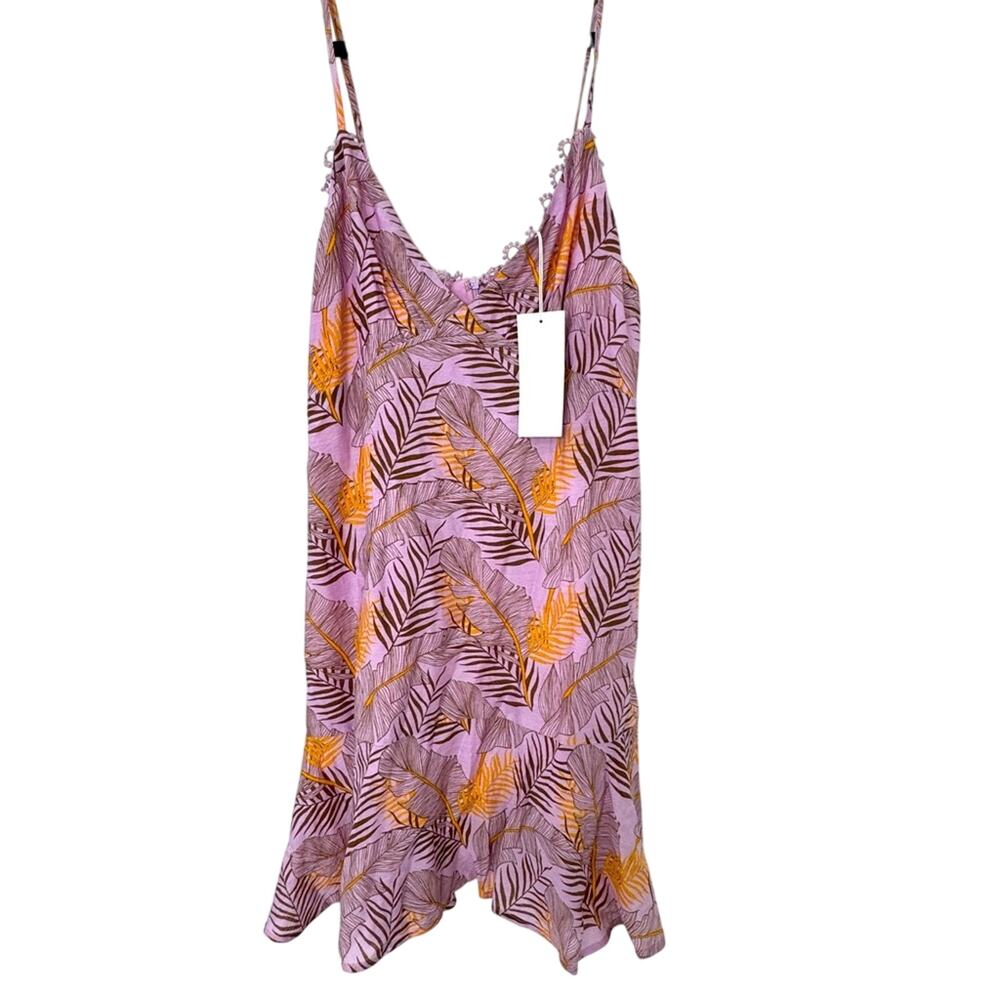 New Lush Lacy Trim Lavender Floral Womens Dress L Lightweight Sundress Nordstrom